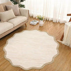 GarveeHome Scalloped Round Rugs 5Ft Washable Area Rug - Image 4