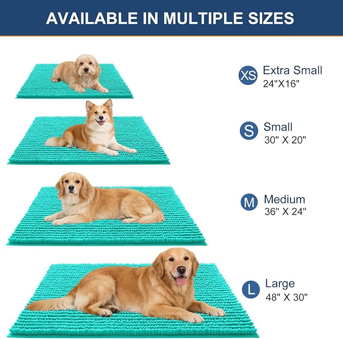 OLANLY Dog Door Mat for Muddy Paws 44x24, Ultra Absorbent Chenille Mud Doormat - Image 2