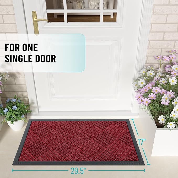 OLANLY Front Door Mat Outside Entrance 29.5x17, Heavy Duty Sturdy Natural - Image 2