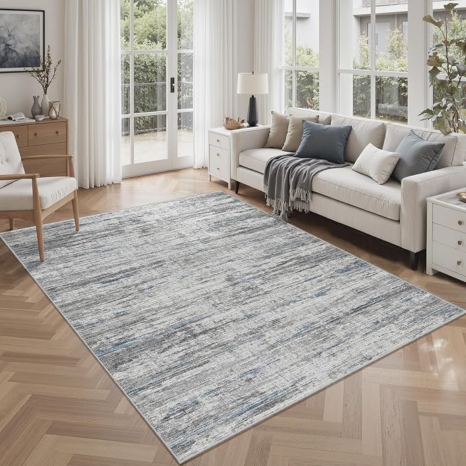 4x6 Rug - Stain Resistant Abstract Washable Rugs, Anti Slip Area Rugs - Image 8