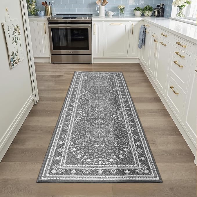 Lessymo 2 x 6 Runner Rug, Machine Washable Area Rugs Boho Faux Wool Low Pile - Image 2