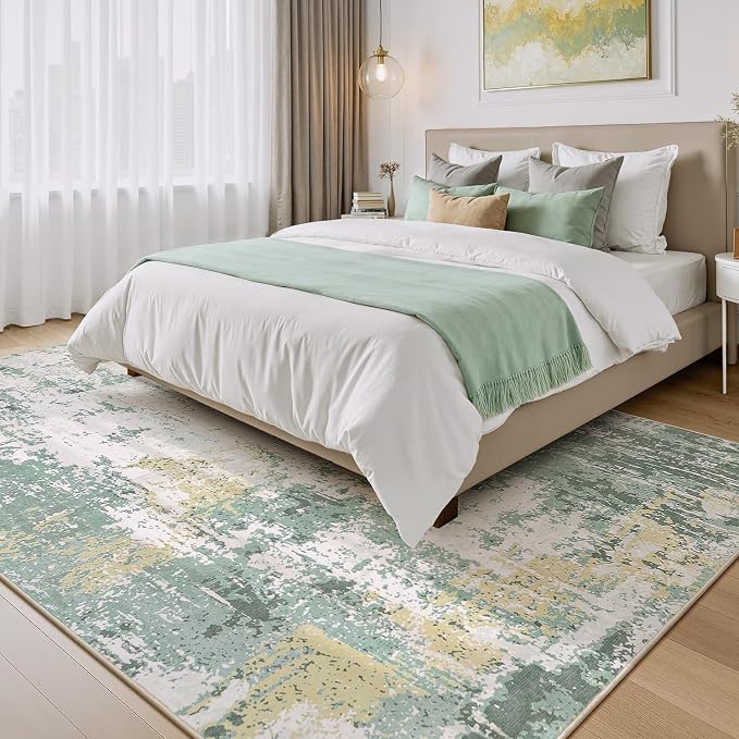 5x7 Area Rugs, Neutral Machine Washable Rugs - Image 8