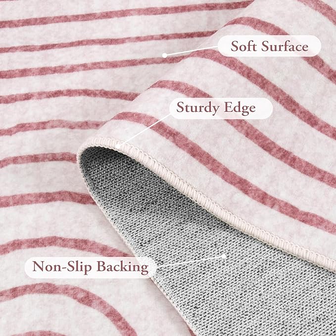 Lahome Abstract Washable Rugs, 4x6 Pink Rug - Image 7