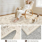 Area Rugs 9x12 Living Room: Vintage Boho Neutral Washable Rug Indoor Soft Large - Image 4