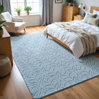 Macgace 6x9 Blue Area Rug, Soft Shag Carpet, Washable Living Room Rugs - Image 2