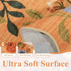 DUKINO 6x9 Area Rug, Floral Washable Rugs - Image 8