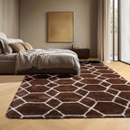 ONASAR 5x7 Area Rugs for Living Room Bedroom, Fluffy Brown and White Throw Rug - Image 8