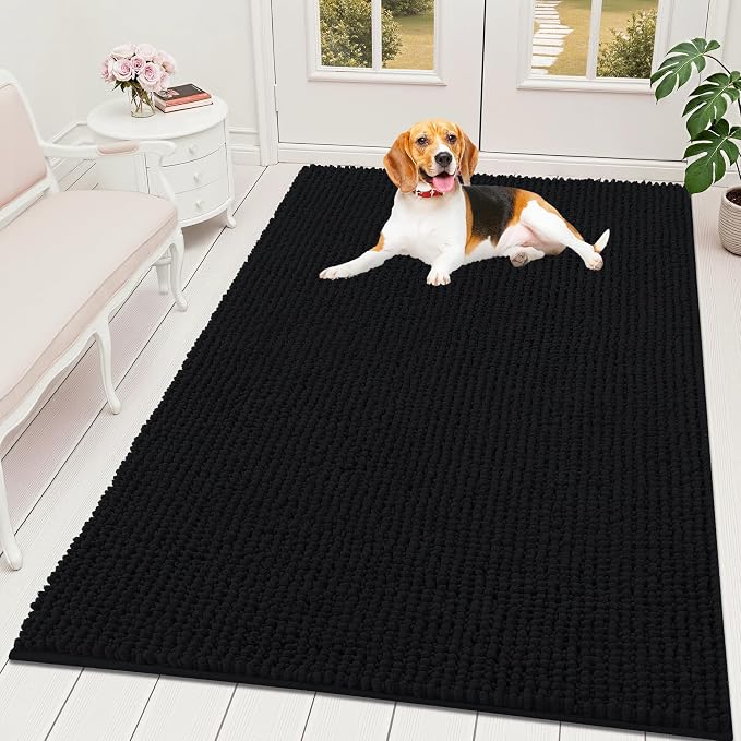 OLANLY Dog Door Mat for Muddy Paws 59x35, Ultra Absorbent Chenille Mud Doormat by OLANLY