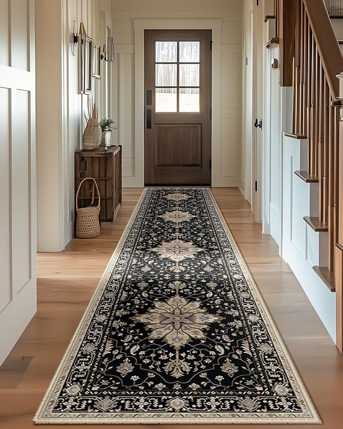 RELEANY Area Rugs Runner 2'x10' Washable Non-Slip, Floral Vintage Distress - Image 4