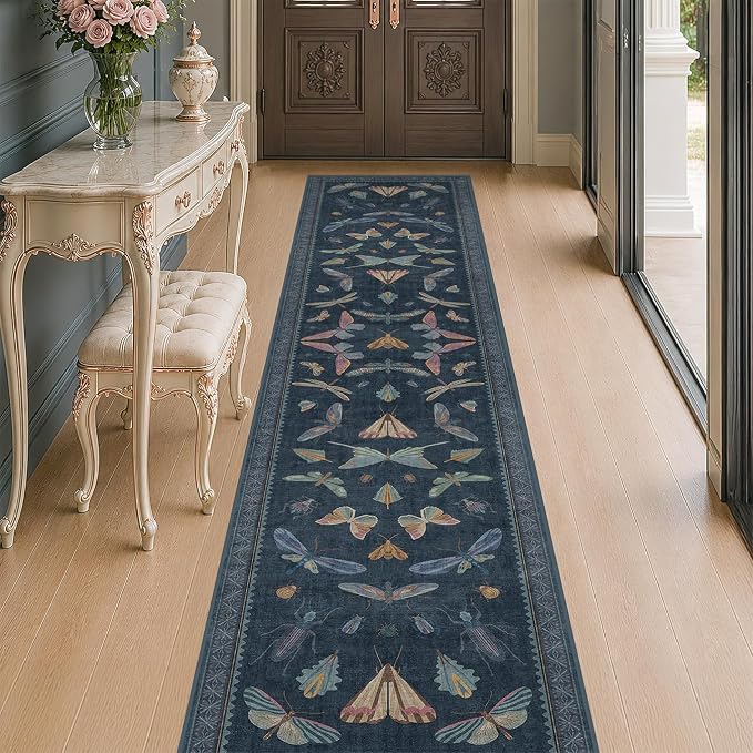 Vintage 2x10 Washable Entryway Indoor Runner Rug, Non Slip Carpet by HazoHaus