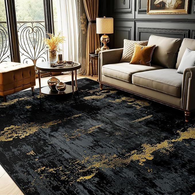 RELEANY Washable Area Rugs 6'x9' Non-Slip Modern Abstract Soft by RELEANY