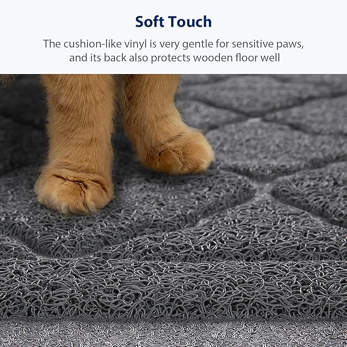 WePet Cat Litter Box Mat, Kitty Premium PVC Pad, Durable Trapping Rug, - Image 3