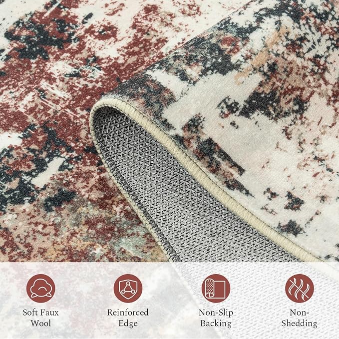 Rugflix 9x12 Area Rugs for Living Room, Washable Large Rug Stain-Resistant Low - Image 7