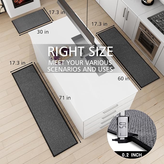 SUMLANS Kitchen Mat Set of 2 PCS, Cushioned Non Slip Rugs - Image 2