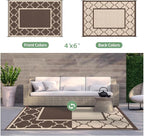 GENIMO 4 ' x 6 ' Outdoor Rug for Patio Clearance, Waterproof Indoor Outdoor - Image 4