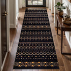 SERISSA 2x6 Kitchen Runner Rug, Washable Non-Slip Black and Gold Boho Rug - Image 2