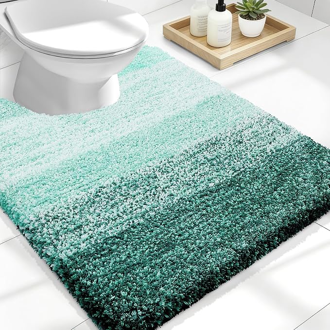 OLANLY Luxury Toilet Rugs U-Shaped 24x20, Extra Soft and Absorbent Microfiber by OLANLY
