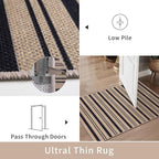 Tangsoo Stripe Easy Jute Rug, Ultra Thin 3x5 Washable Area Rug - Image 3
