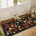 RELEANY Floral 2x5 Area Rugs Washable Print Boho Cute Carpet Non Slip Flower by RELEANY