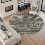 Miukiki Round Rugs 8ft Washable Moroccan Circle Rug - Image 7