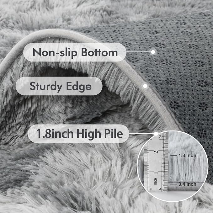 8x10 Ft Extra Large Shag Rugs for Living Room, Tie Dyed Ultra Soft Fluffy Furry - Image 7