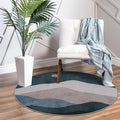 3ft Abstract Round Rug, Boho Washable Non-Slip Mountain Rugs by Sungea