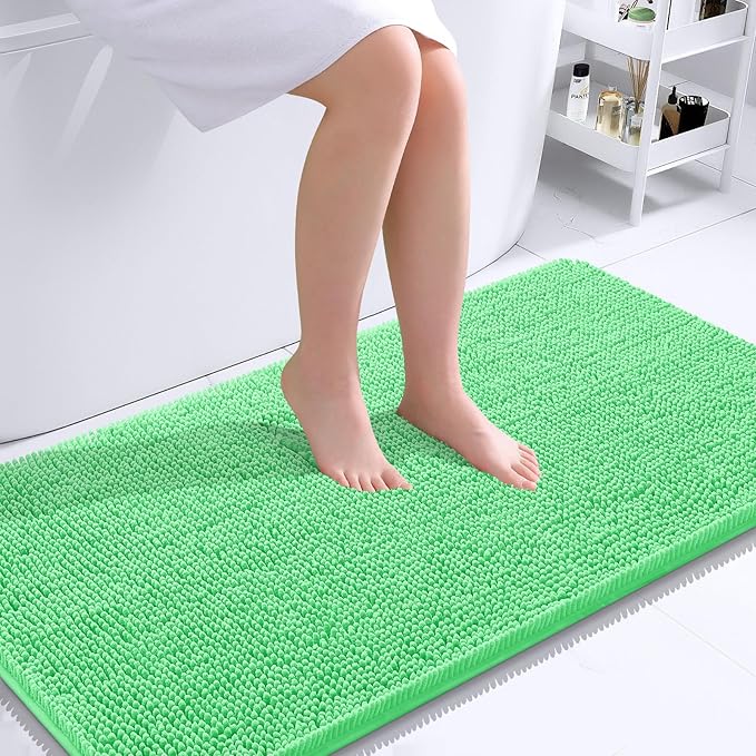 OLANLY Bathroom Runner Rugs 44x24, Soft Absorbent Chenille Bath Rugs, Rubber by OLANLY