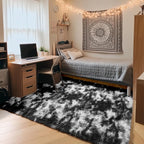 ONASAR Black and White Rugs for Bedroom Living Room, Fluffy 4x6 Indoor Bedside - Image 2