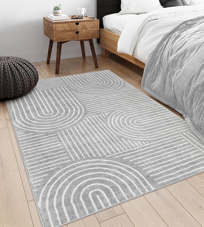 Lahome Abstract Area Rug 5x7, Soft Washable Rugs - Image 6