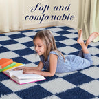 Super Soft Rug for Bedroom, 6x9 ft Blue and White Area Rug Classic Checkered - Image 5