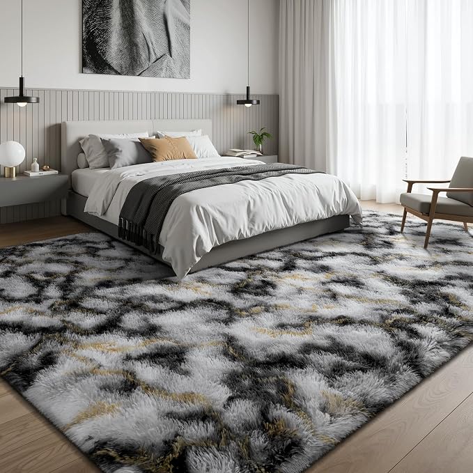 Deerhoo Large Shag Area Rugs 6 x 9, Tie-Dyed Plush Fuzzy Rugs - Image 3