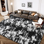 FlyDOIT Large Area Rugs for Living Room, 5x8 Feet Tie-Dyed Black and White - Image 2