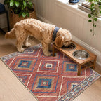 Area Rug 2x3 Rug Machine Washable Non-Slip Low Pile Print Pattern Western Rug - Image 3
