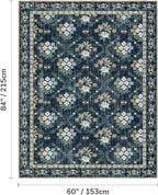 Lessymo Floral Living Room Rug 5x7, Soft Washable Area Rugs - Image 2