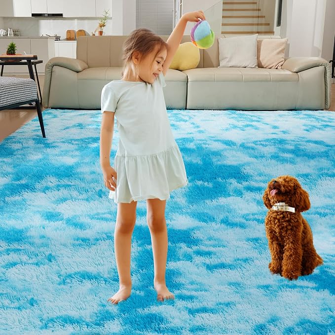Ultra Soft Rug for Living Room, 4X6 Fluffy Shag Area Rug for Bedroom, Modern - Image 8