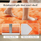 Mottling Orange Fluffy Rug Shag Area Rug, 5x8 Area Rugs - Image 4