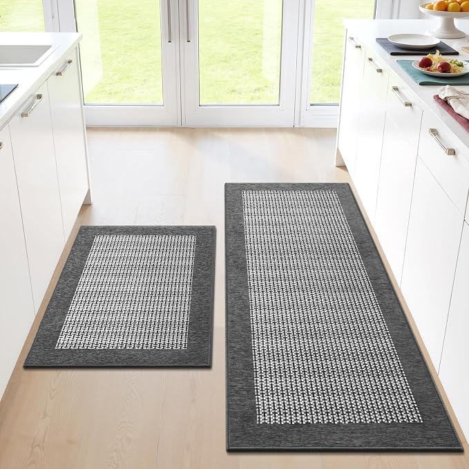 StepRite Kitchen Mats for Floor, Non-Slip Kitchen Rugs Set of 2 PCS, Super by Bringcushiontoyourlife