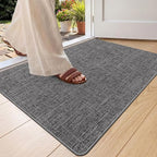 Color&Geometry Ultra Thin Indoor Door Mat 24"x36", Non Slip Rubber Backed Dirt by COLORG