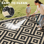 RURALITY Outdoor Rugs 6x9 Feet for Patios Clearance, Plastic Straw Waterproof - Image 5