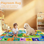 Kids Rug for Playroom Educational ABC Rug Washable Play Mat Learning Alphabet - Image 7
