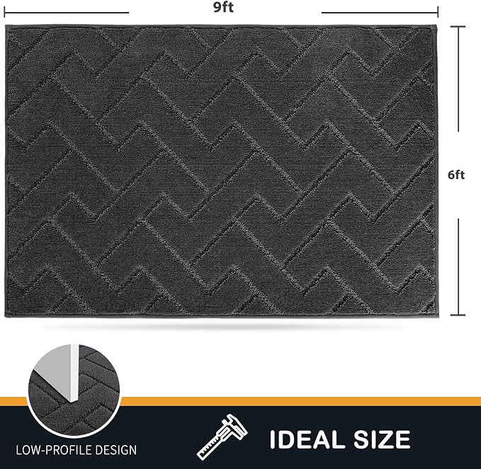 PURRUGS Easy Care Area Rug 6ft x 9ft, Non-Slip Machine Washable Entry Rug - Image 2