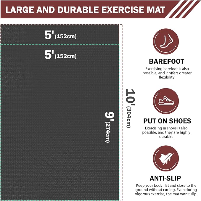 Stepwaver Extra Large Exercise Mat, Shoe-Friendly, Ultra Durable, Thick Large - Image 2