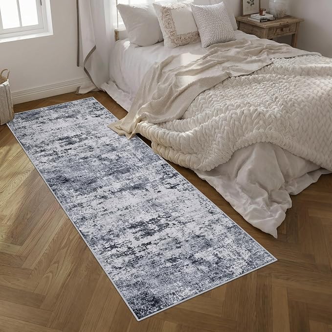 Washable Area Rug 3x10 Entryway Rug: Washable Modern Abstract Soft Thin Rug - Image 2