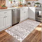 KUTA 3x5 Entryway Rug, Ultra Soft Distressed Geometric Print Throw Carpet - Image 2