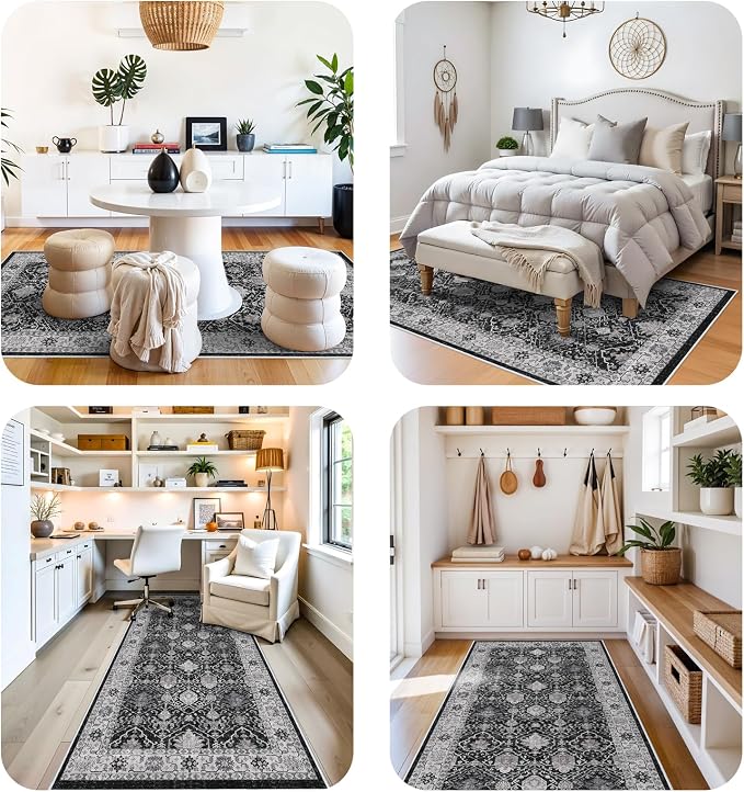Washable 4x12 Hallway Runner Rug: Vintage Soft Carpet - Image 8