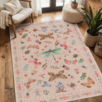 Rugxara 3x5 Rug for Entryway Bedroom, Floral Vintage Retro Boho Throw Rug - Image 3