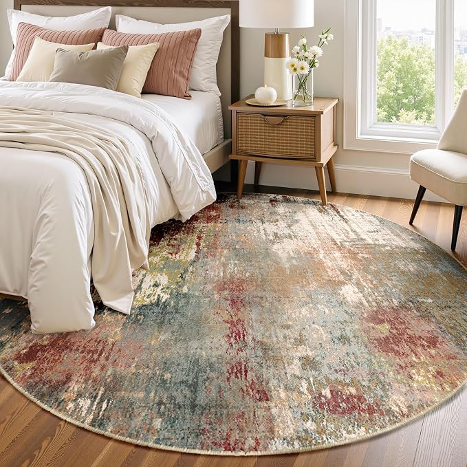 RELEANY Washable Area Rugs 8ft Non-Slip Modern Abstract Soft - Image 3