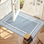 Small Area Rug 2x3 Modern Checkered Entry Rug Solid Color Scalloped Kitchen - Image 7