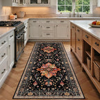 RELEANY Area Rugs Runner 3'x7' Washable Non-Slip, Floral Vintage Distress by RELEANY