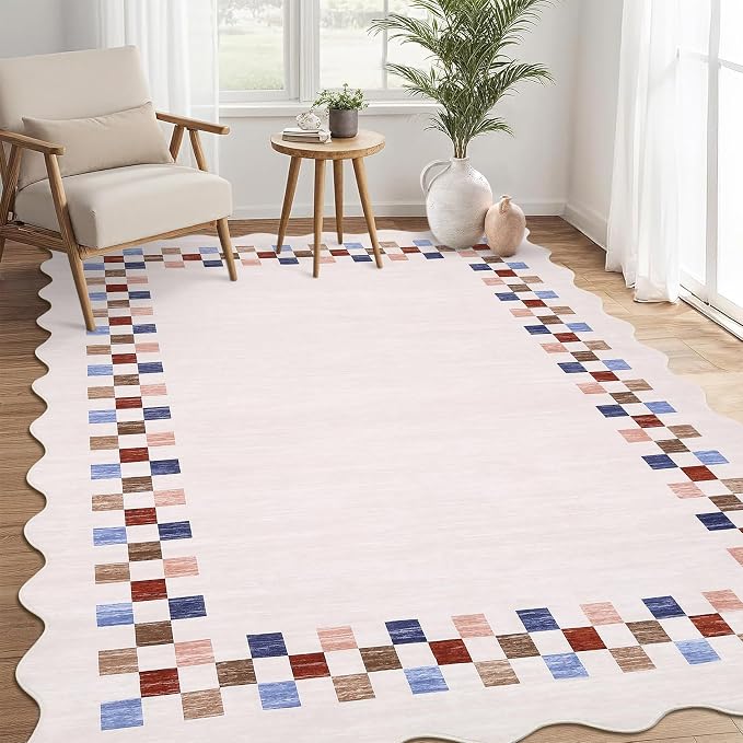 Small Bedroom Area Rug 3x5 Checkered Area Rug by GarveeHome